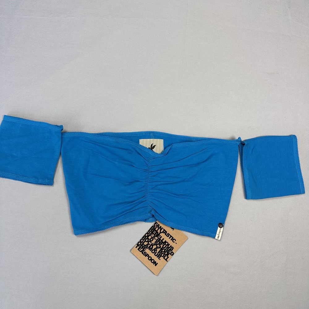 OneTeaspoon Body Holster Womens XS Super Blue‎ Off Shoulder Stretch Mermaid Top